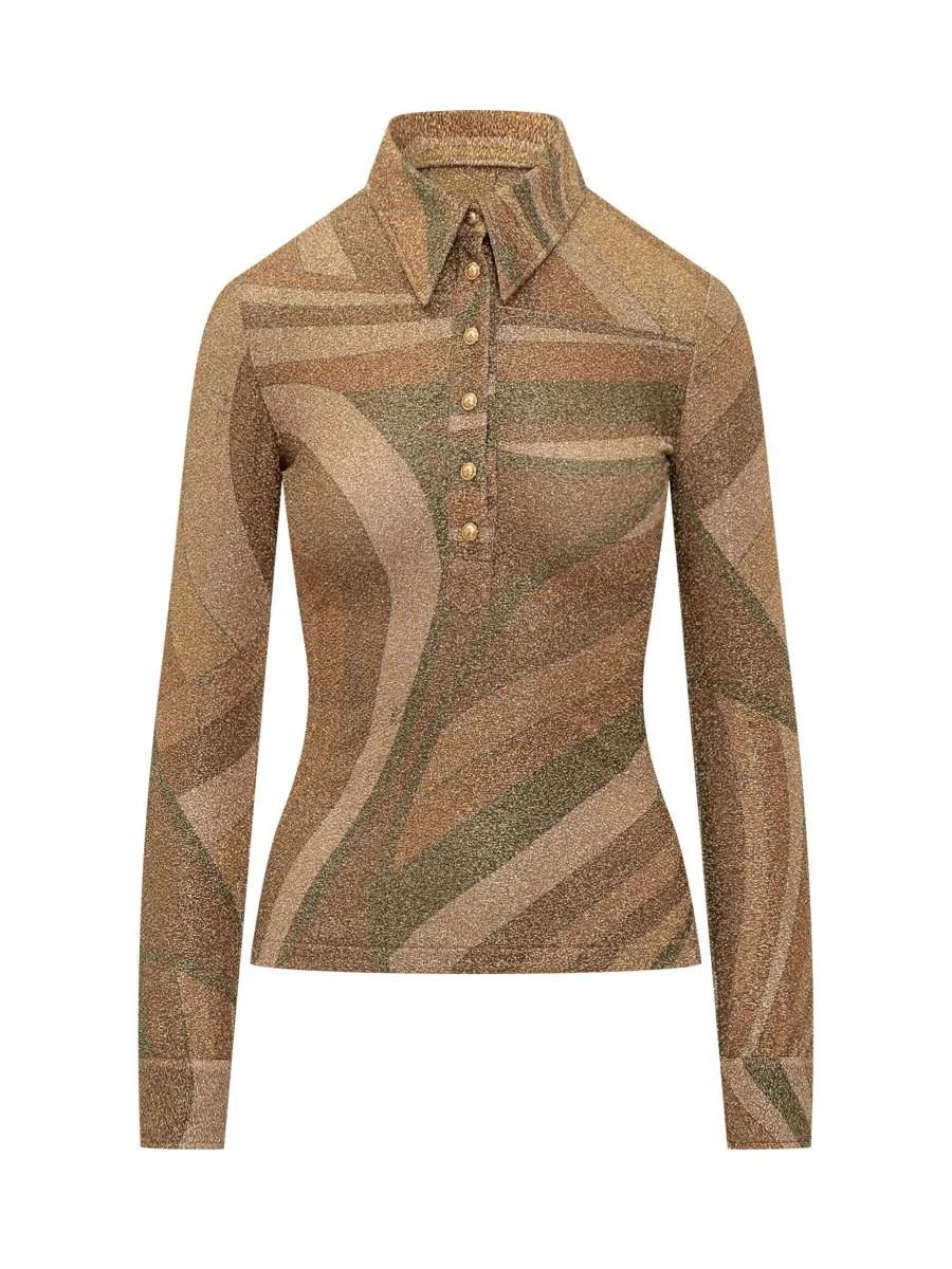 Pucci Pucci Abstract Print Lurex Sweater - 1