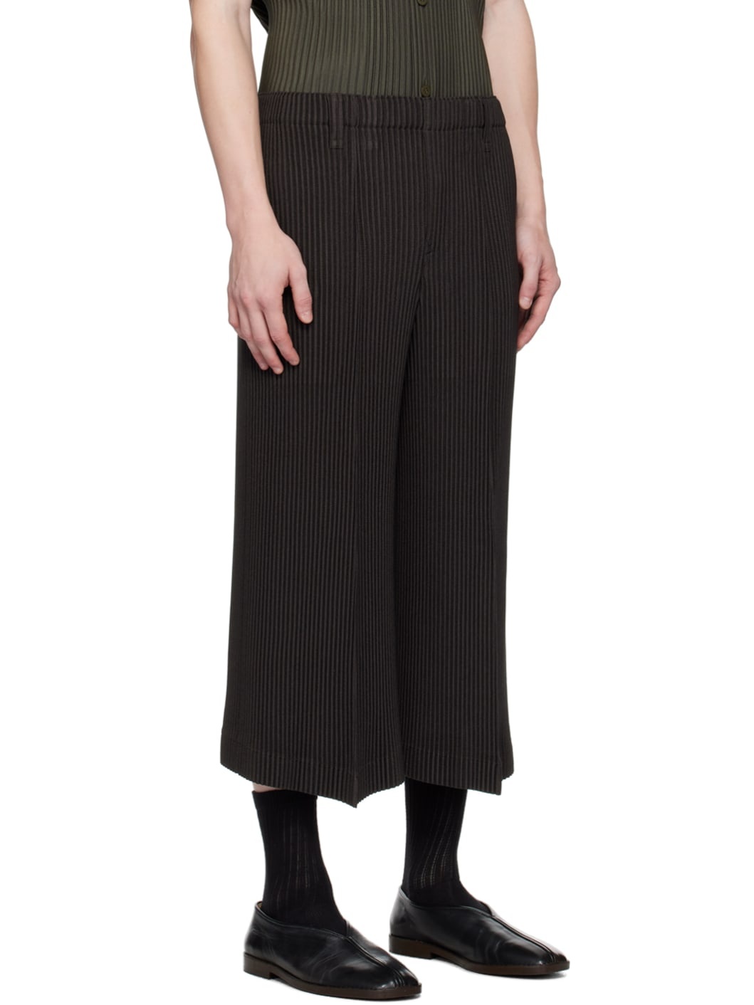 Brown Kersey Pleats Trousers - 2