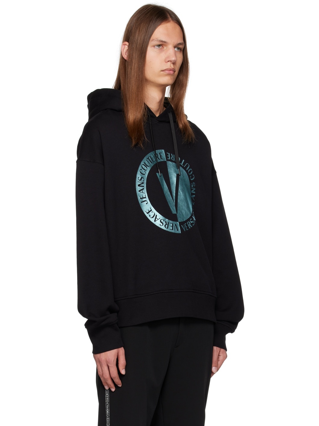 Black V-Emblem Hoodie - 2