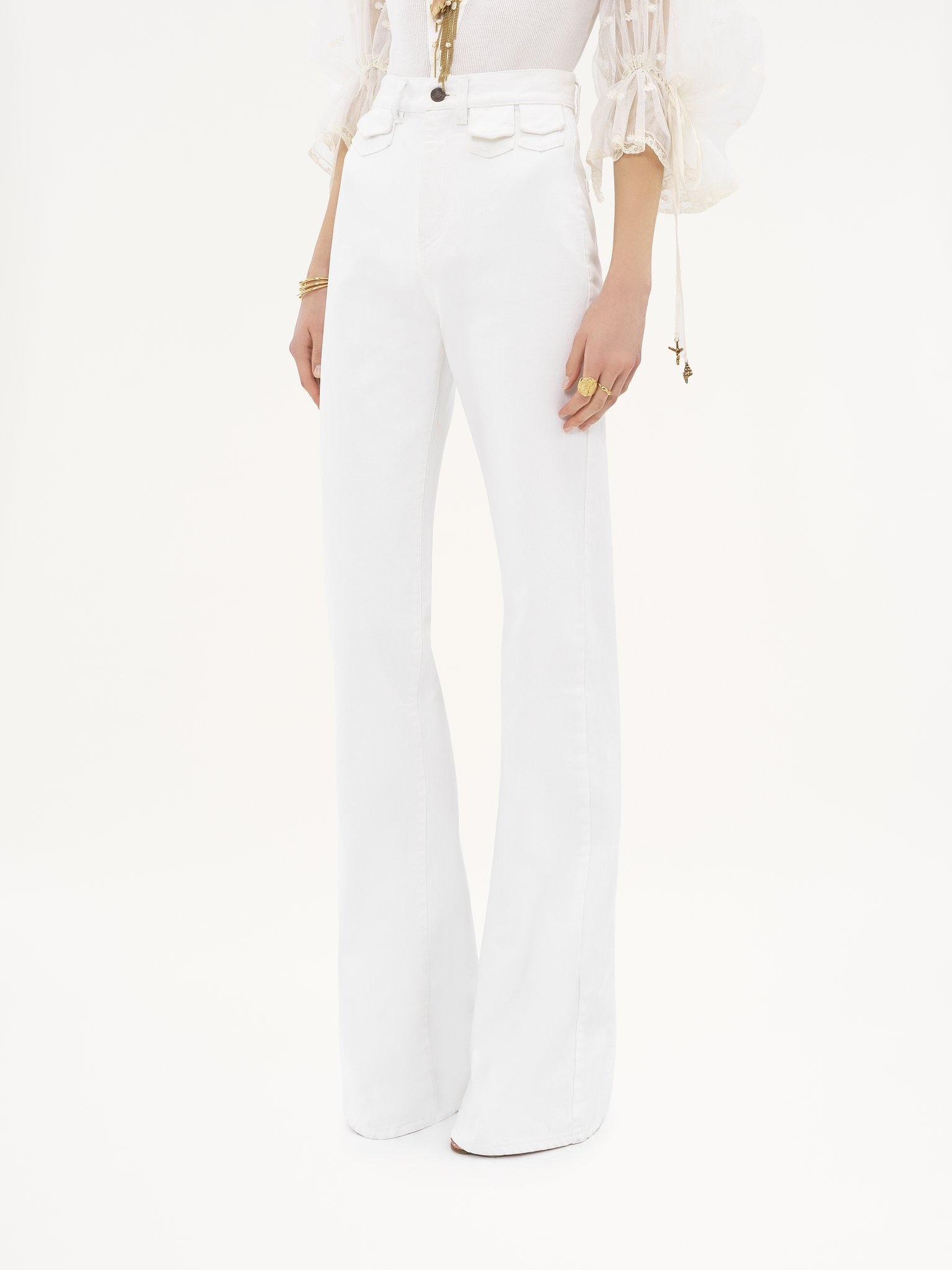 HIGH-RISE FLARE JEANS IN DENIM - 4
