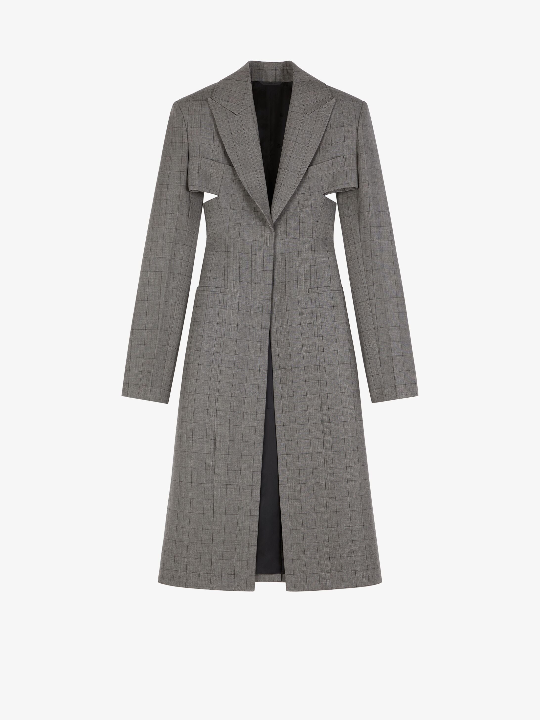 OVERSIZED FITTED COAT WITH GRAPHIC CUTS OUT - 1
