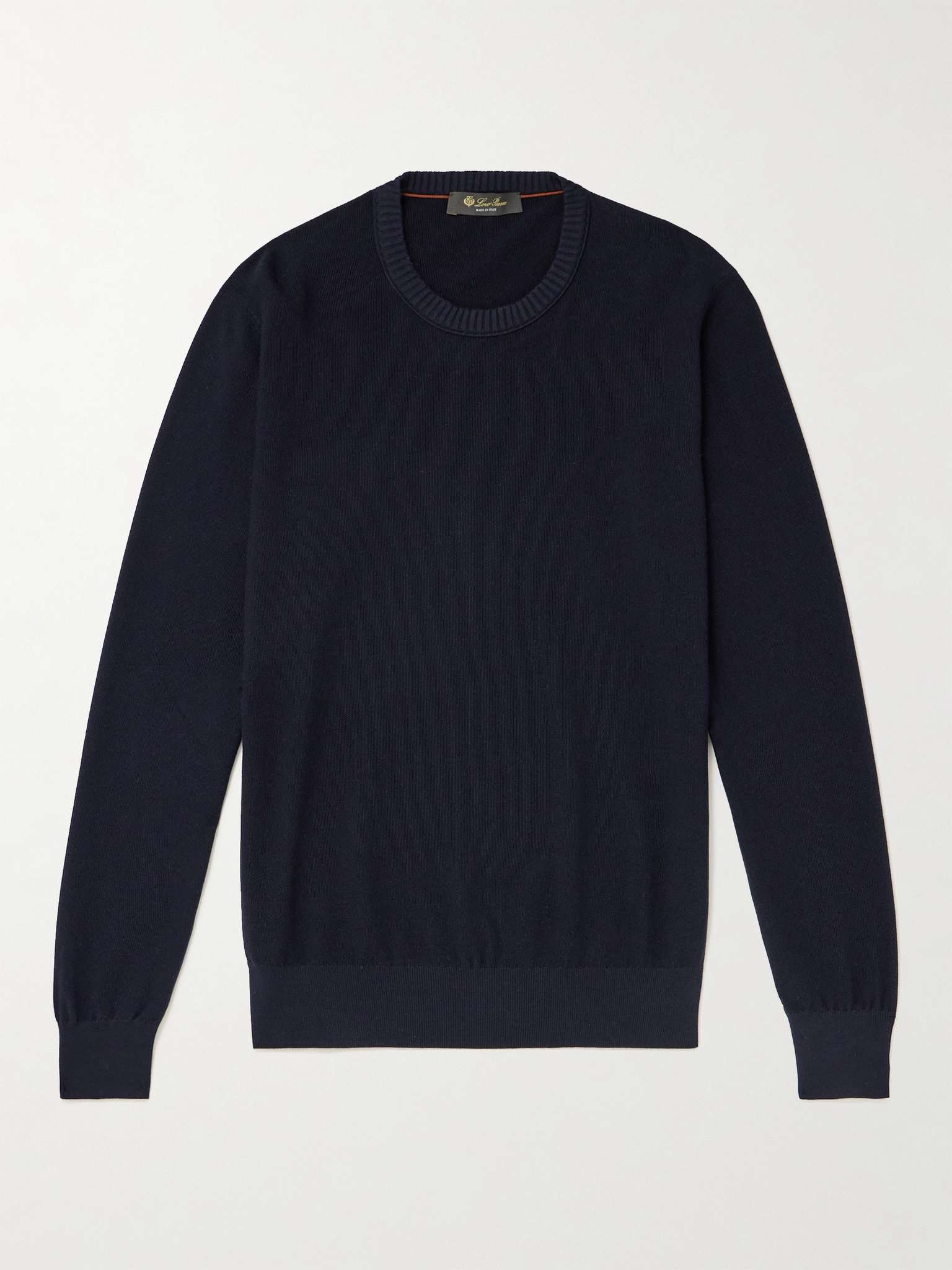 Cotton and Silk-Blend Piqué Sweater - 1