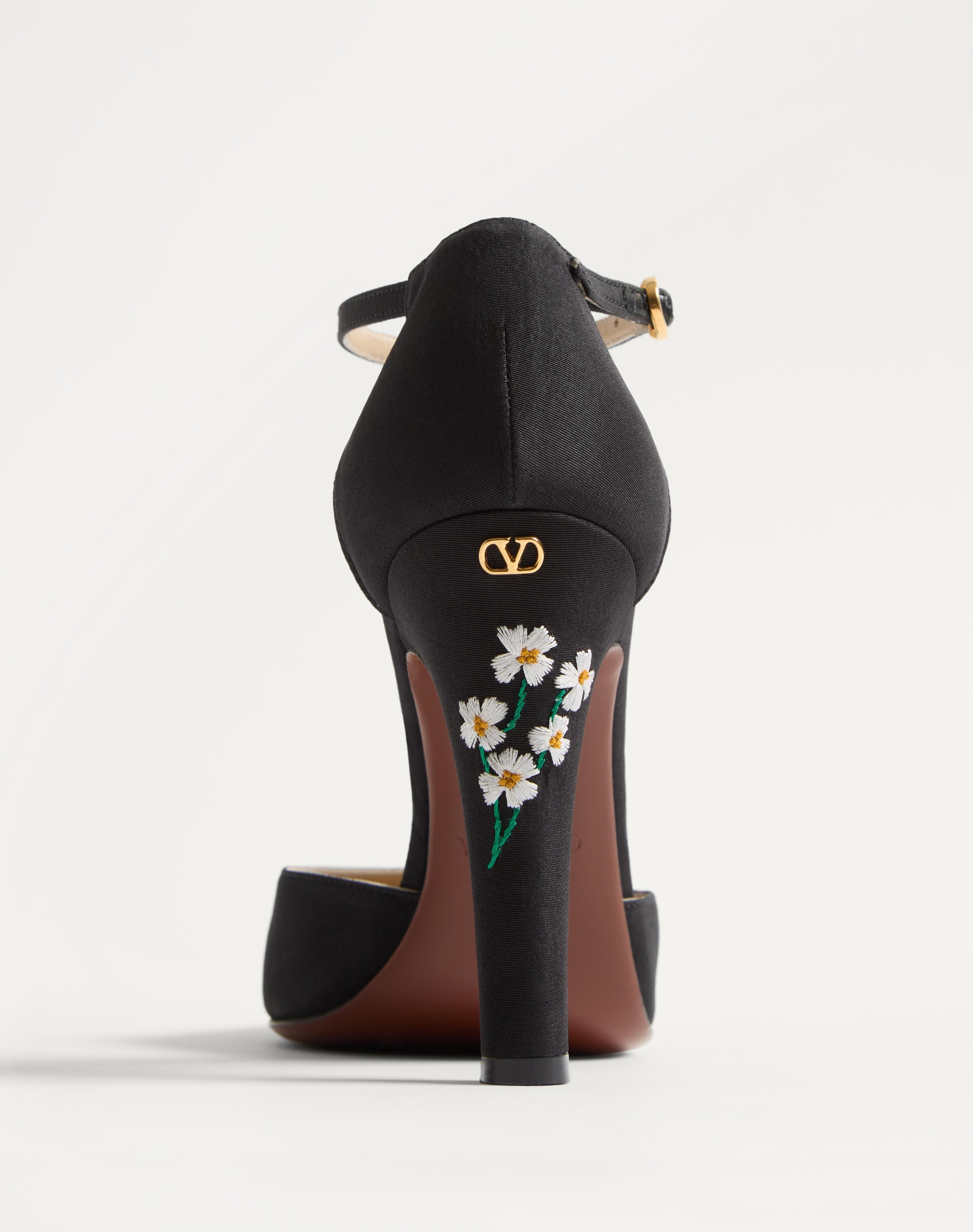 HI DOLLY FABRIC PUMPS WITH FLORAL EMBROIDERY 105MM - 7
