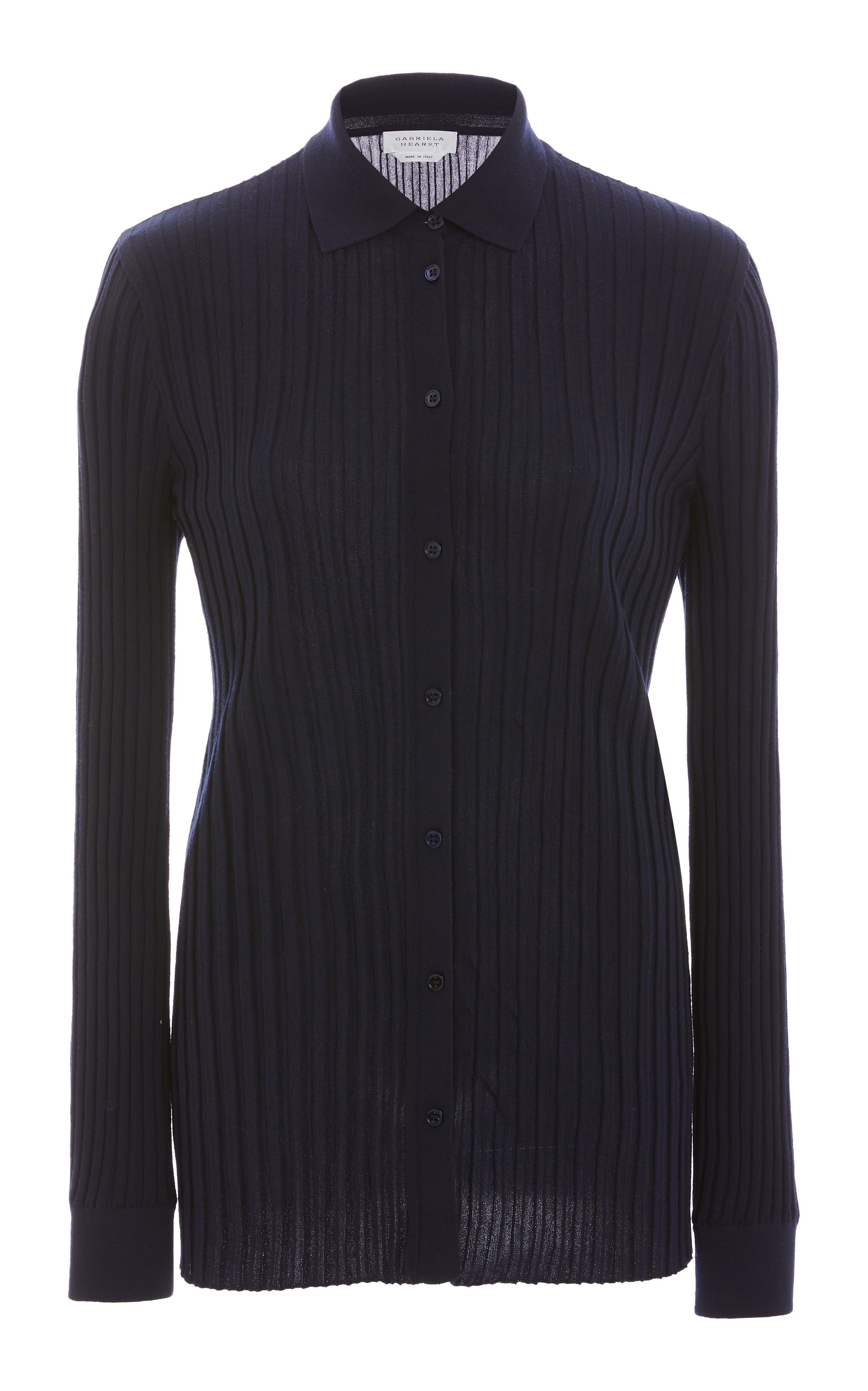 Cavalieri Knit Shirt in Navy Merino Wool - 1