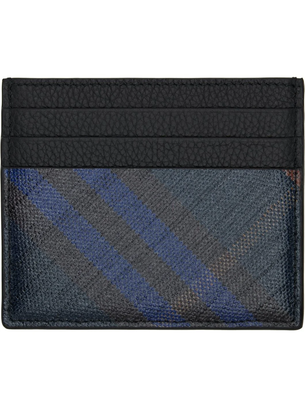 Navy Tall Check Card Holder - 1
