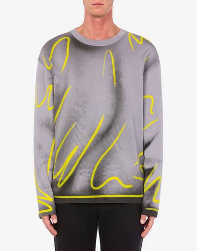 Moschino SHADOWS & SQUIGGLES COTTON JUMPER outlook