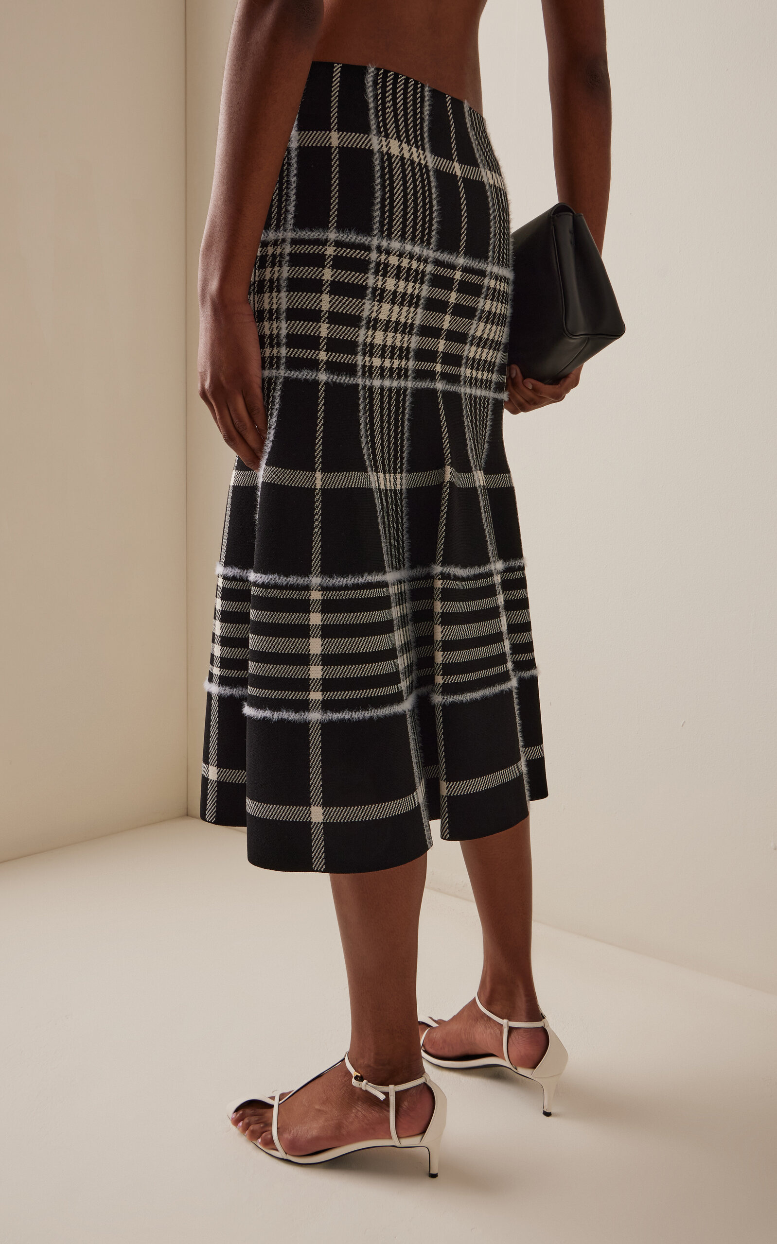 The Rory Plaid-Jacquard Midi Skirt black - 4