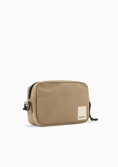 EMPORIO ARMANI Emporio Armani Sustainability Values Capsule Collection organic canvas drawstring tech case with sho outlook