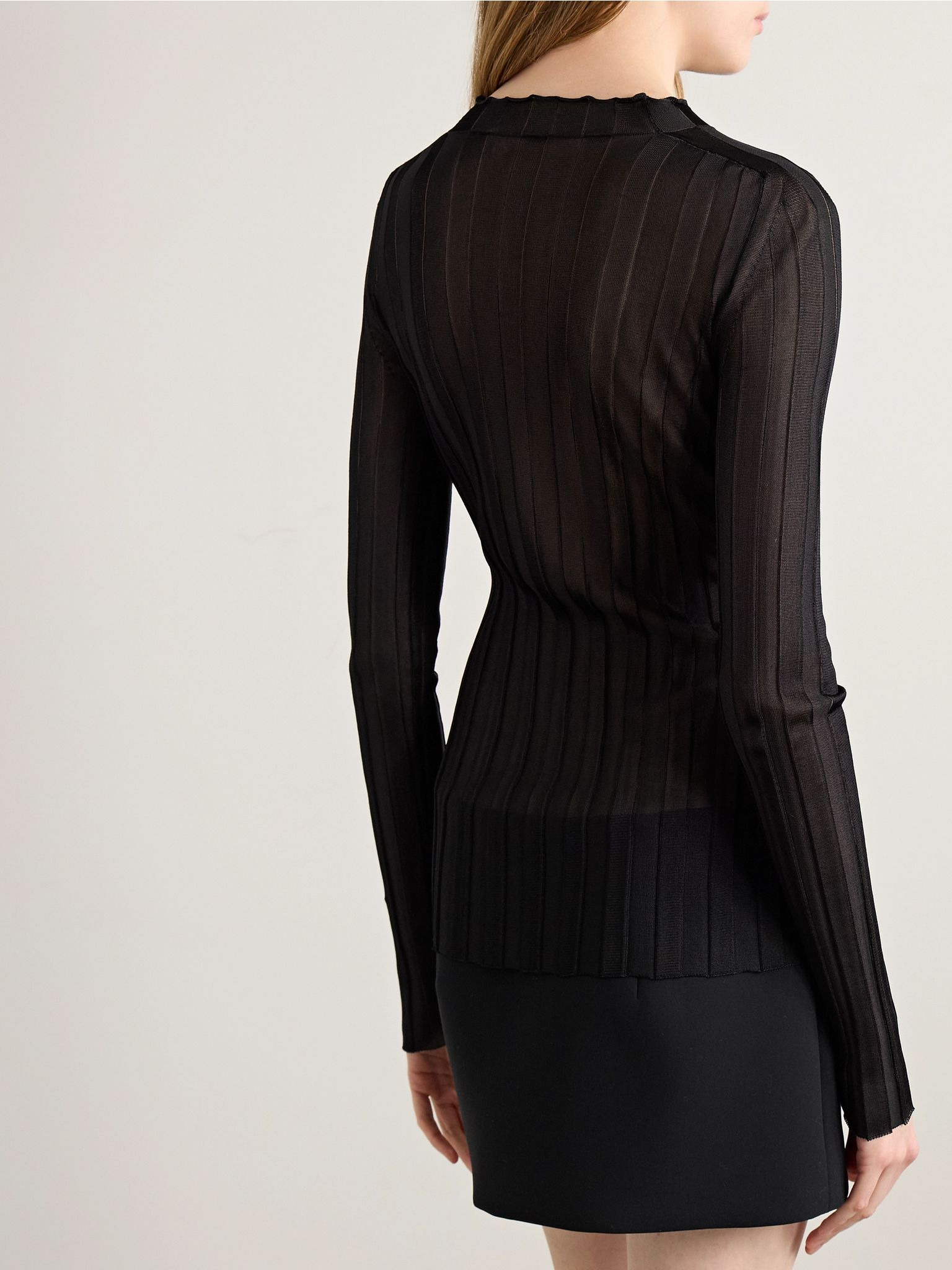 Cosette ribbed-knit top Black - 4