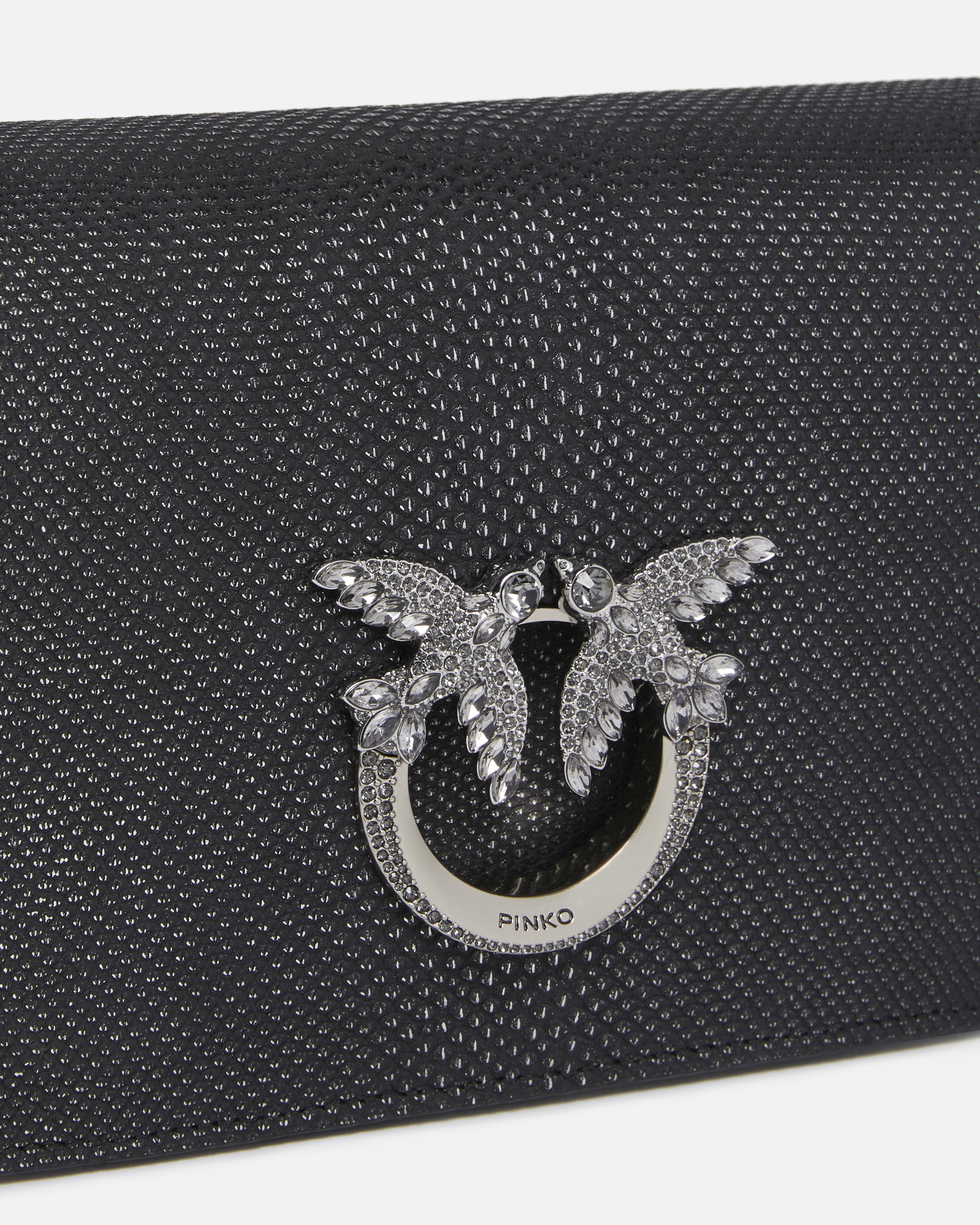 MINI LOVE BAG CROSSBODY BAG IN GLITTER PYTHON PINKO GALLERIA. - 3