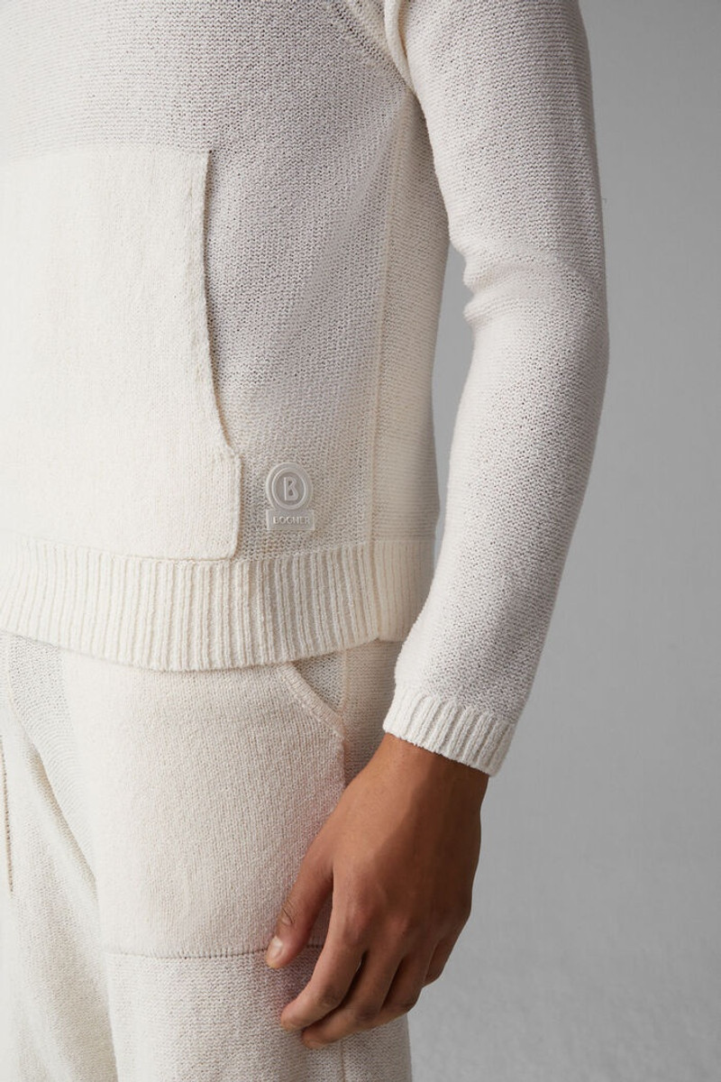 Tom Knitted hoodie in Off-white 5