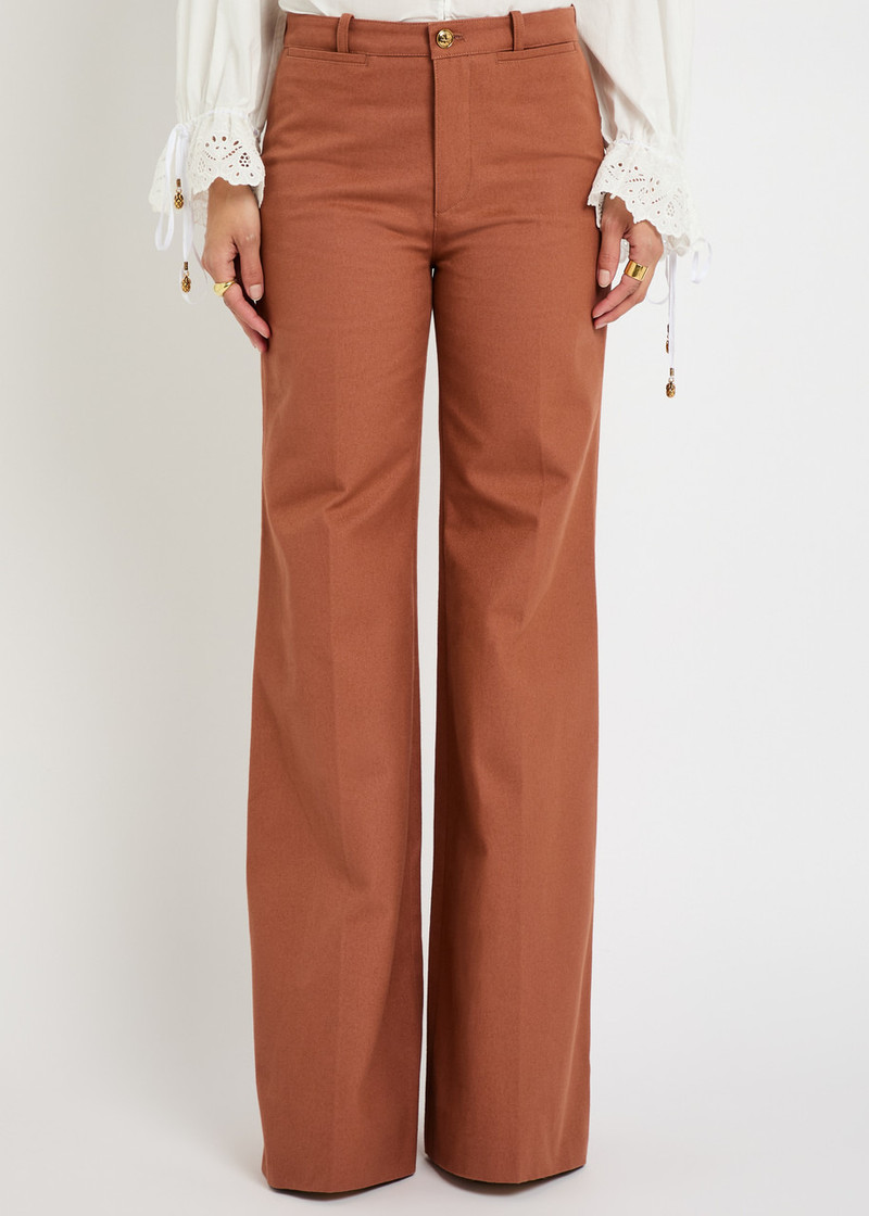 Chloé Chloe Flared-leg Canvas Trousers outlook