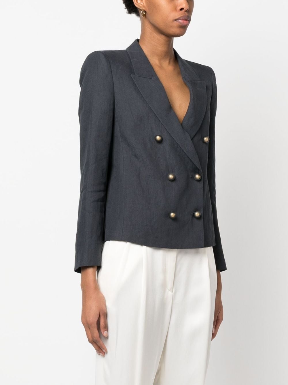 double-breasted peak-lapel blazer - 3