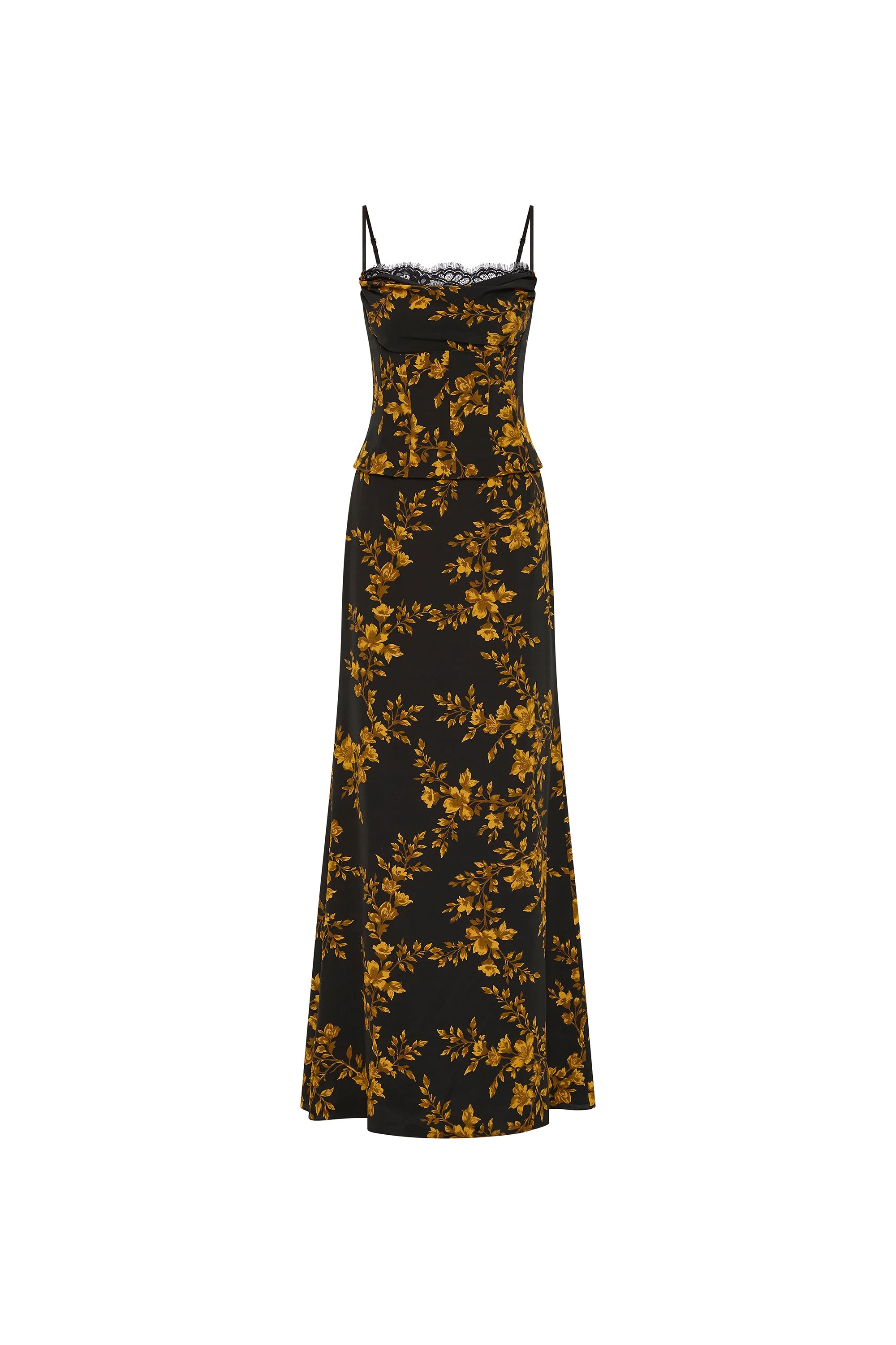 Gilded Floral Maxi Dress - 1
