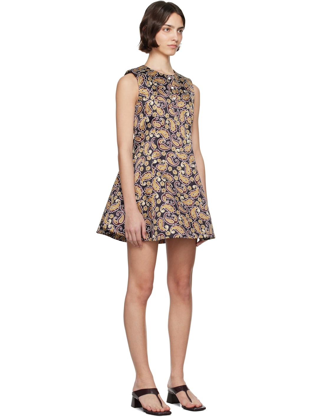 Multicolor Paisley Print Circle-Skirt Minidress - 2