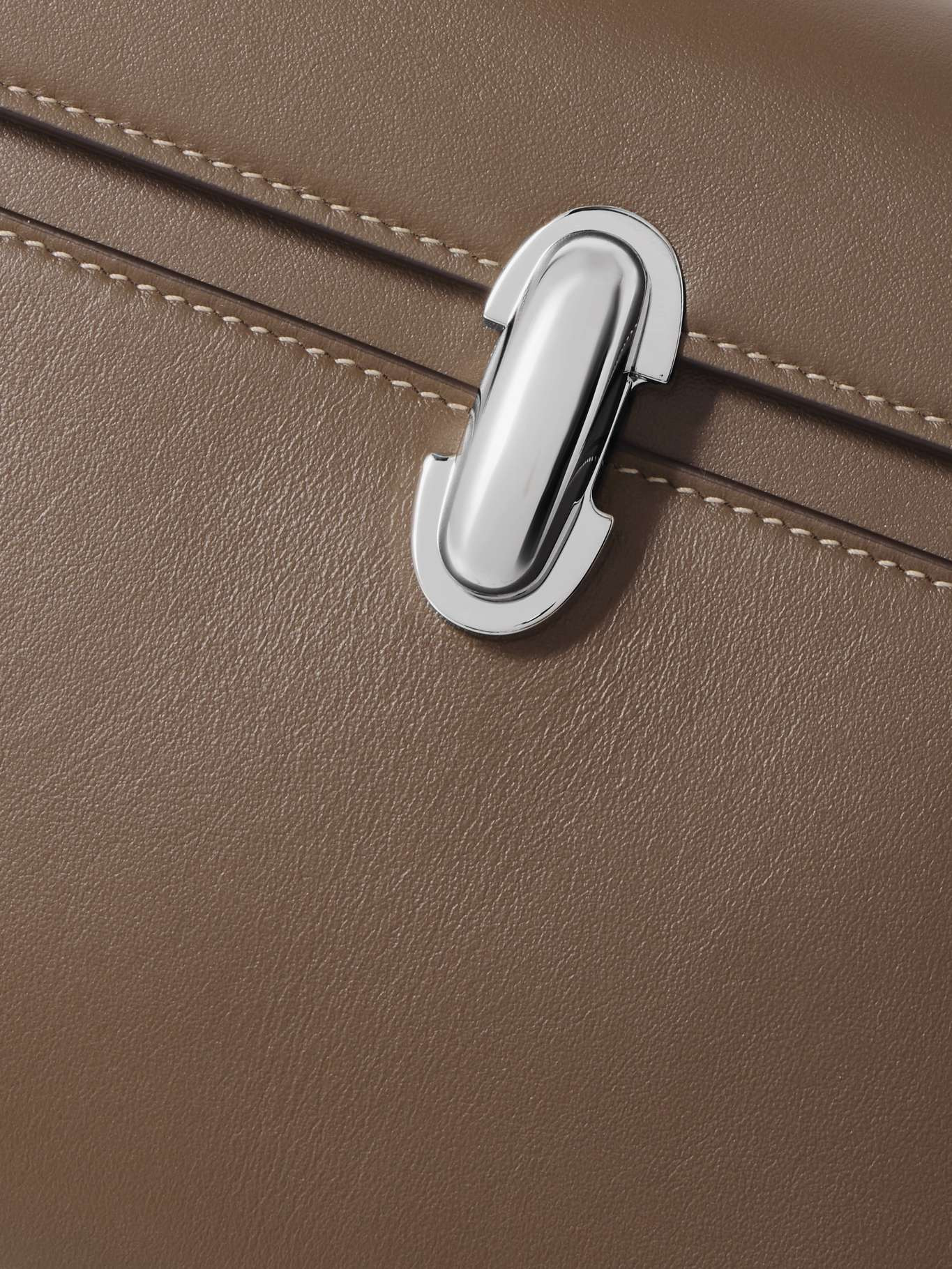 Symmetry leather shoulder bag Dark brown - 4