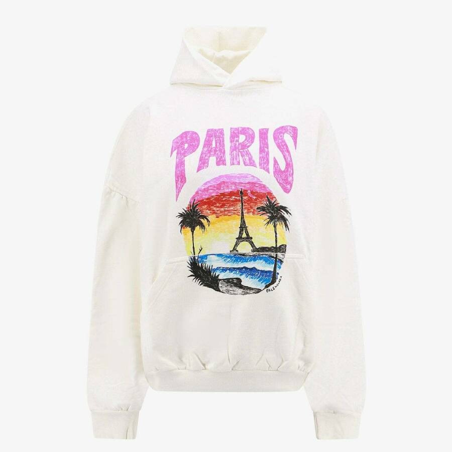 Balenciaga Ladies Paris Tropical Cotton Hoodie - 5