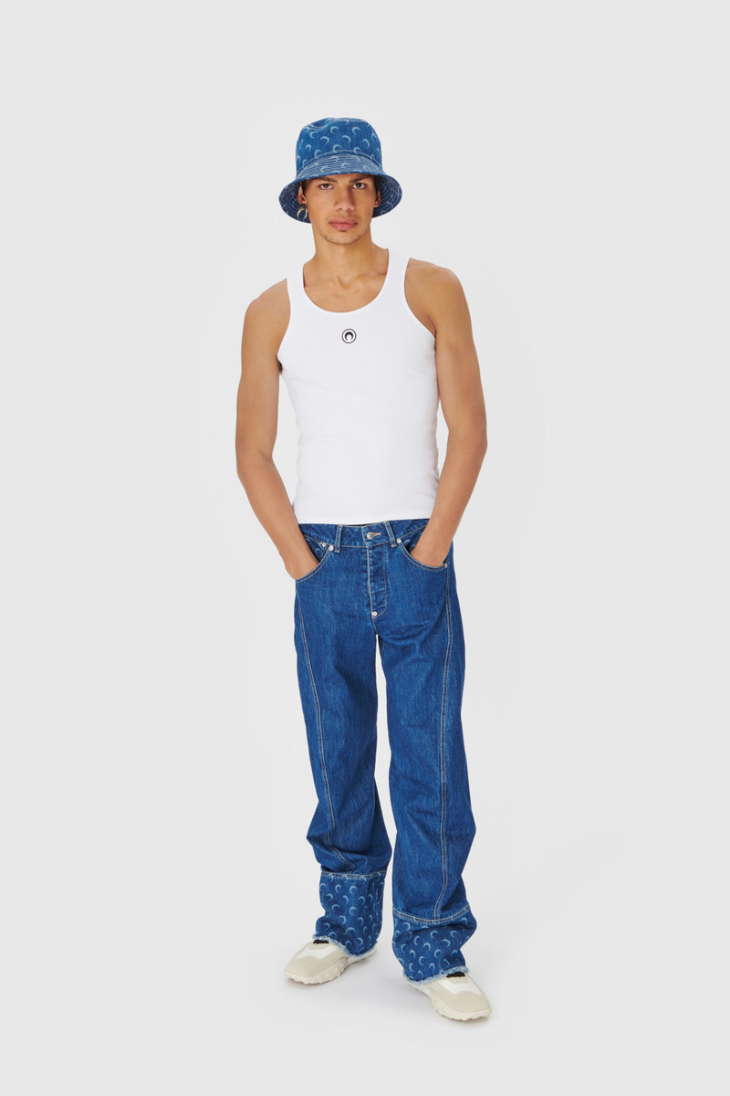Marine Serre Organic Cotton Rib Tank Top outlook