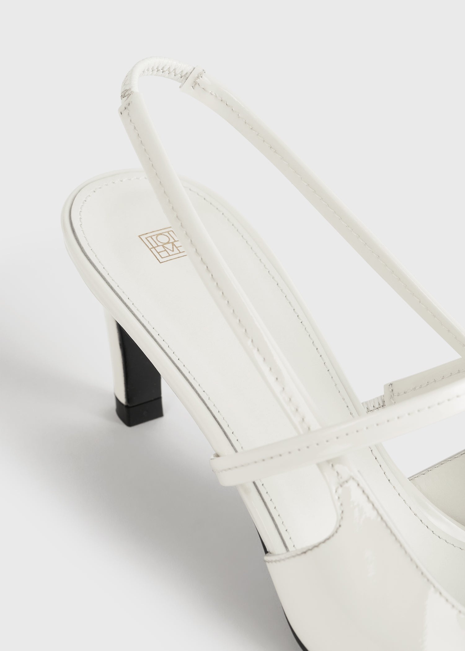 Sharp patent-leather slingbacks off white - 5