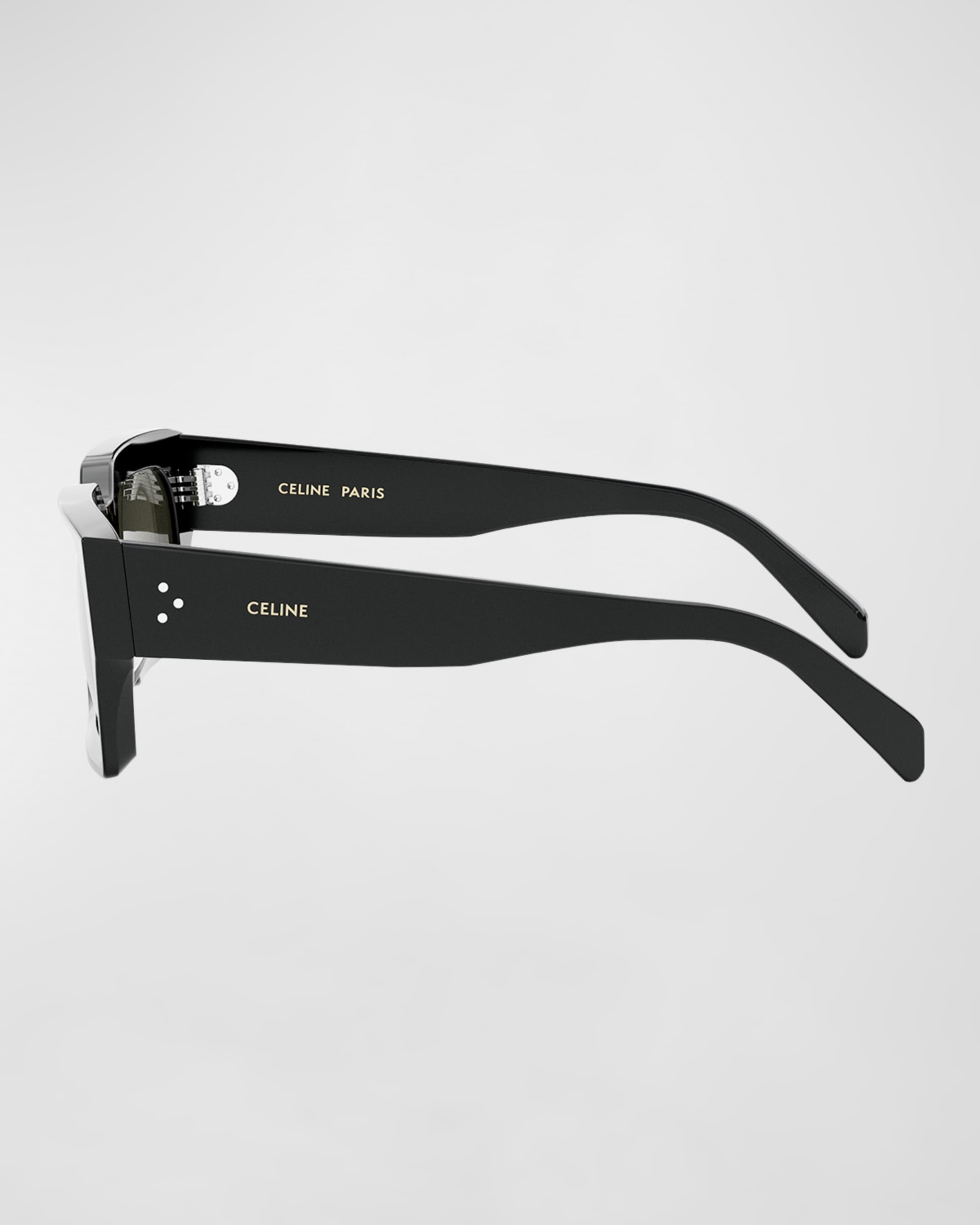 Bold 3 Dots Beveled Acetate Rectangle Sunglasses - 3