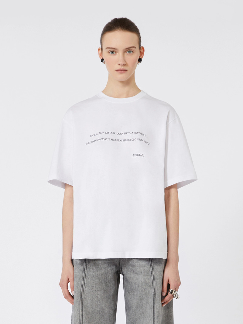 QUIETE Printed cotton T-shirt - OPTICAL WHITE 3