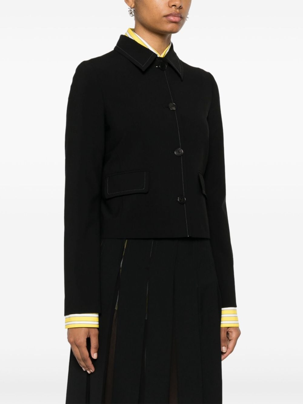 contrast-stitching jacket - 3