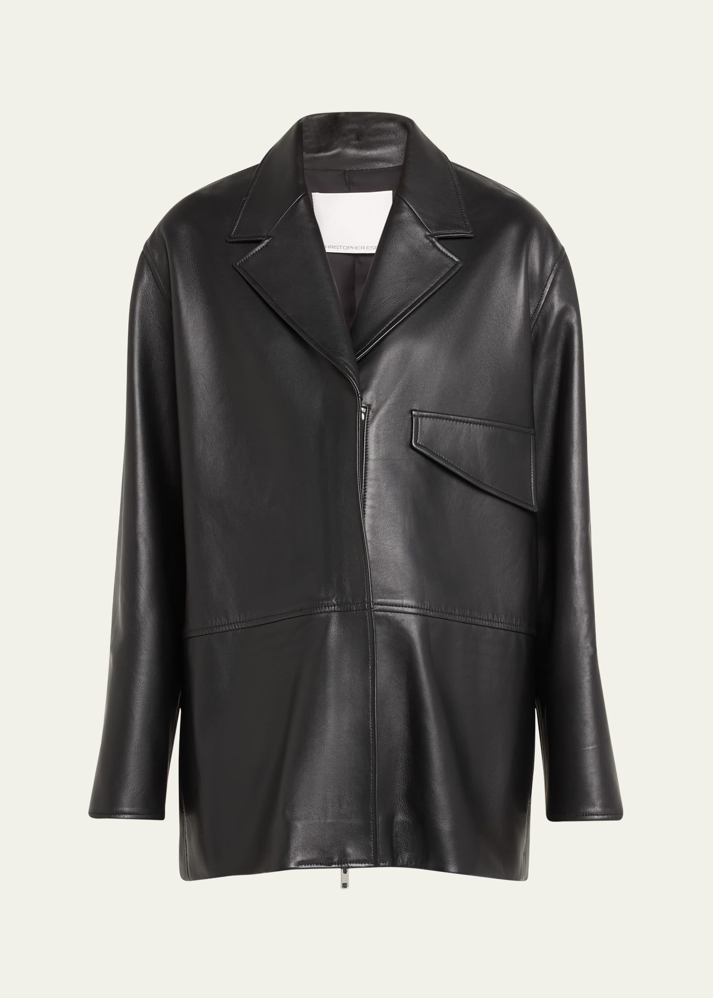 Charli Leather Zip-Front Jacket - 1