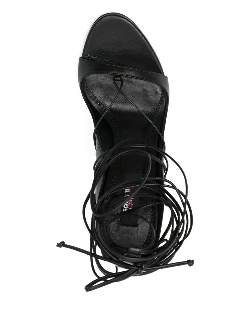 105mm leather heeled sandals 4