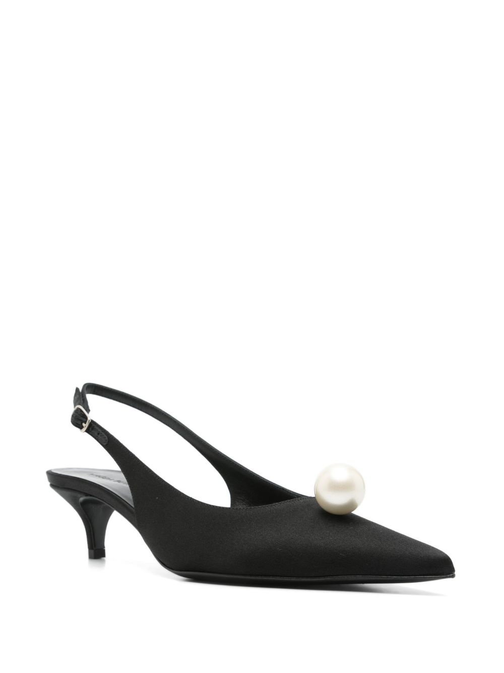 50mm pearl-detail satin pumps - 2