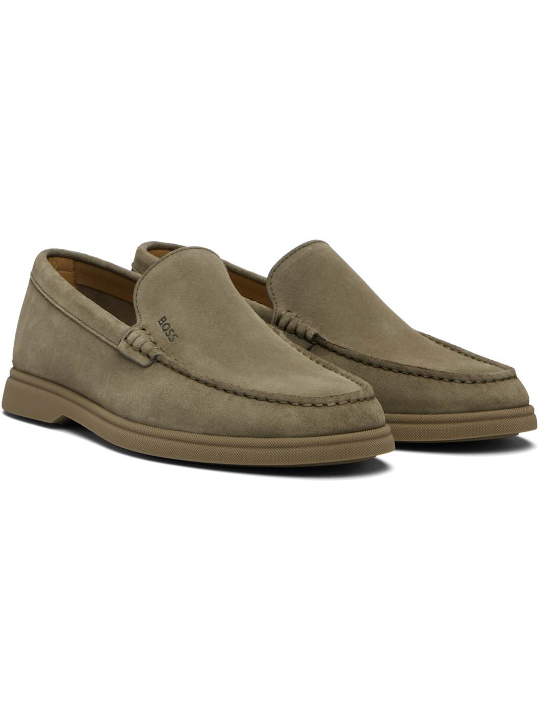 Khaki Suede Loafers - 4
