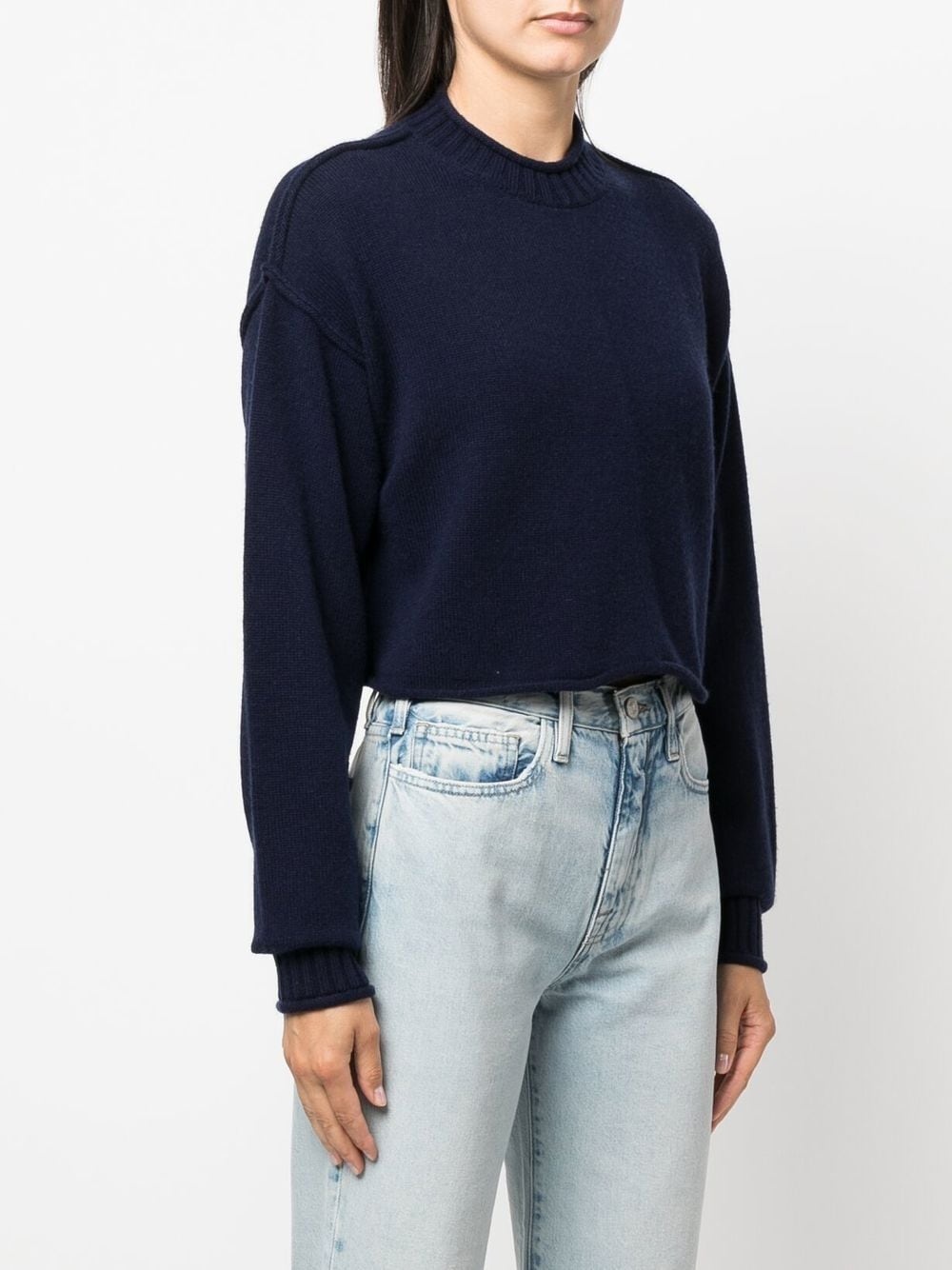 ribbed-knit cropped jumper - 3