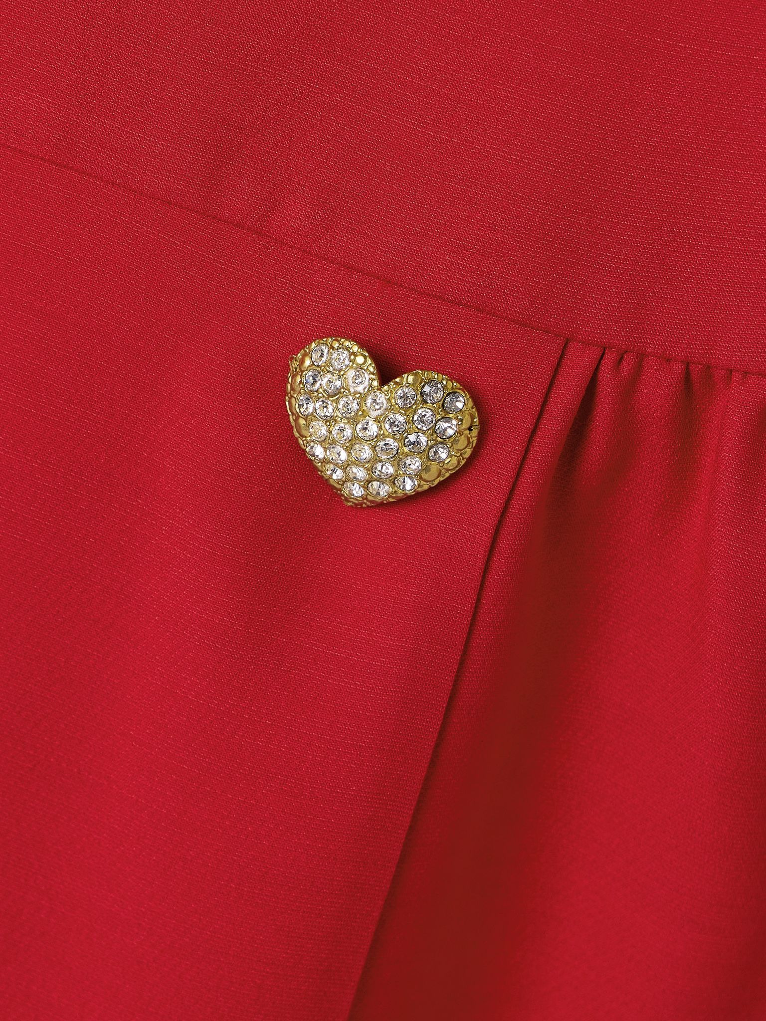 Embellished wool and silk-blend crepe midi dress Red - 4