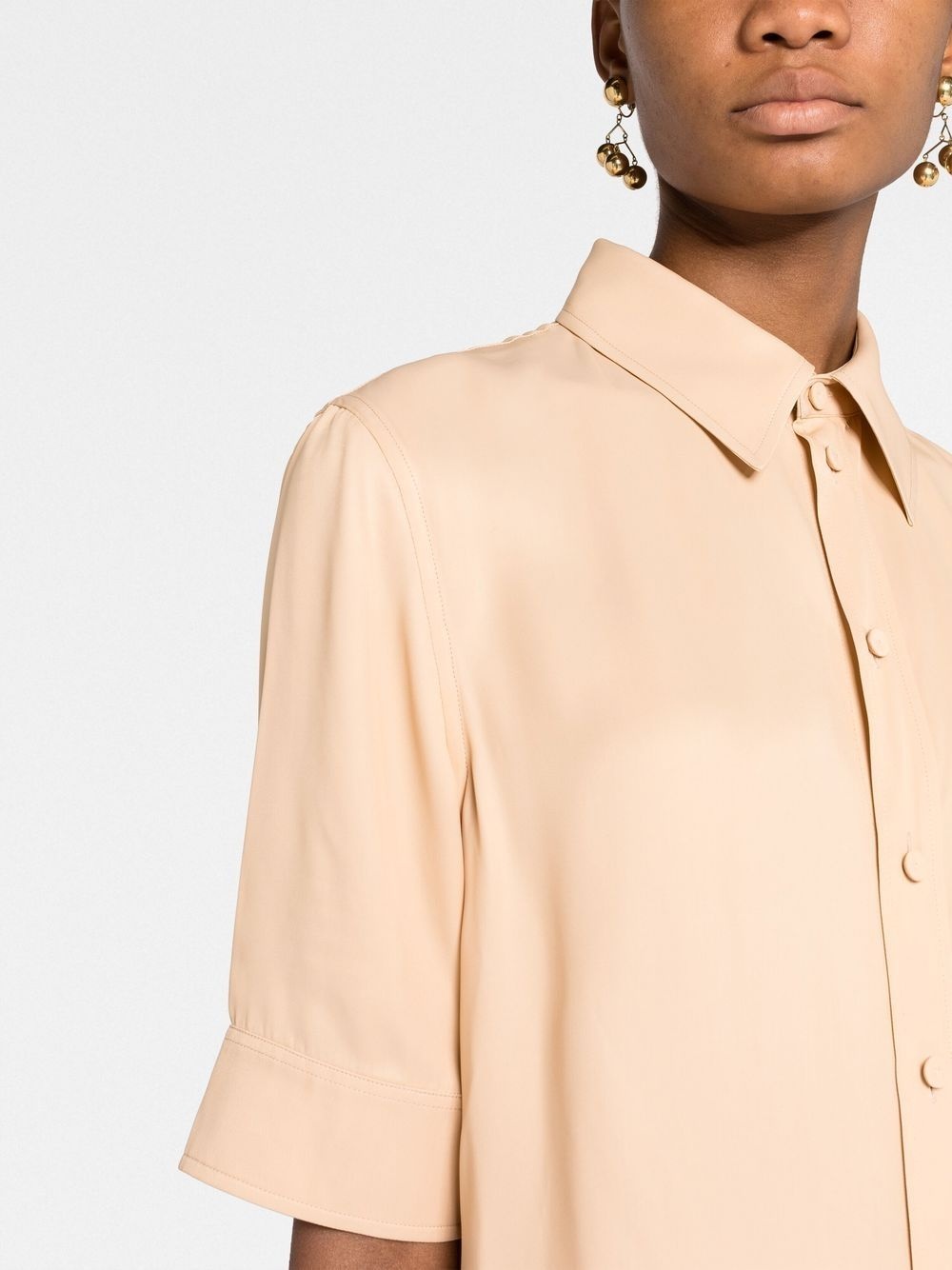 short-sleeve midi shirtdress - 3