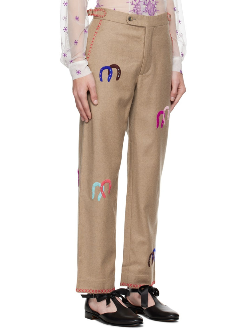 Beige Horseshoe Trousers 2