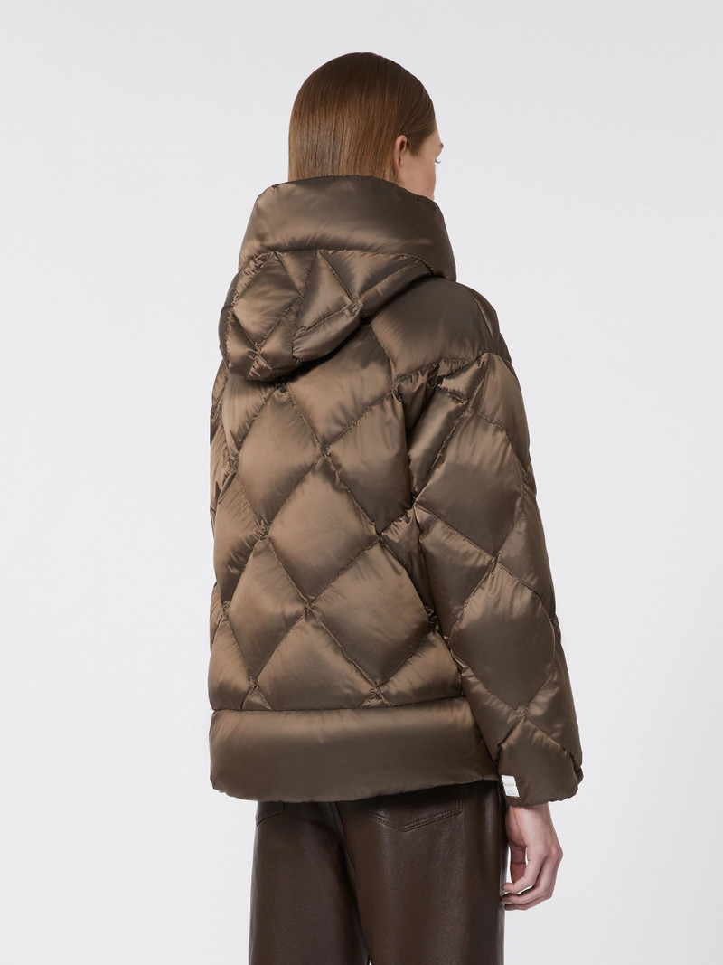 SOFTFE Water-repellent canvas belted down jacket - HAZELNUT BROWN 4