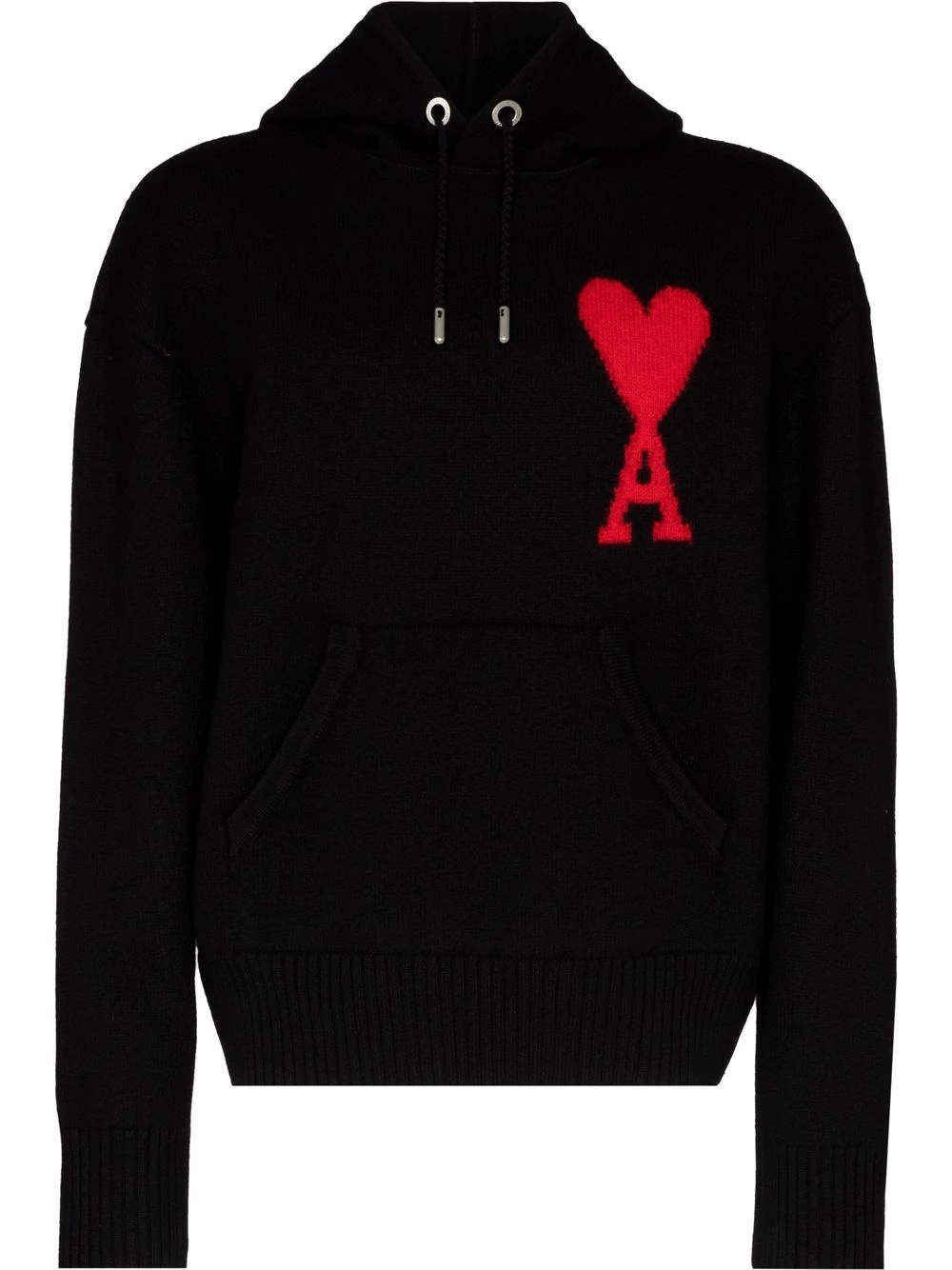 Ami de Coeur intarsia knitted hoodie - 1