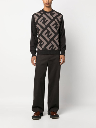 FENDI monogram-pattern wool jumper outlook