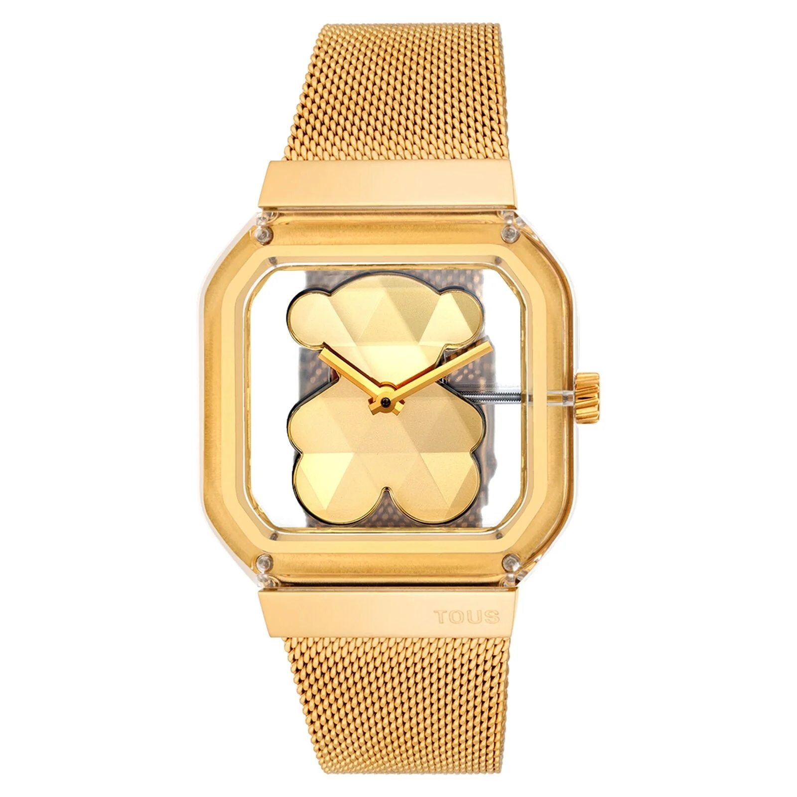 Analog watch with gold-colored steel bracelet D-Bear Party - 1