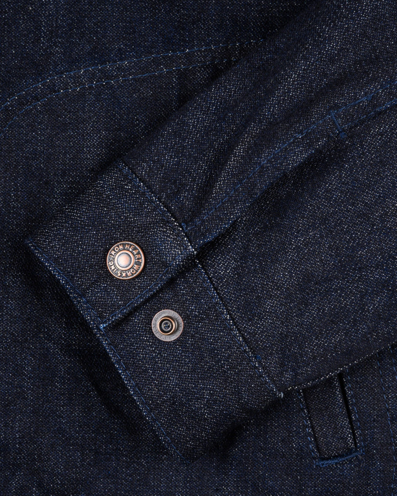 IHJ-122-IND 14OZ BROKEN TWILL SELVEDGE DENIM WORK JACKET - INDIGO 11