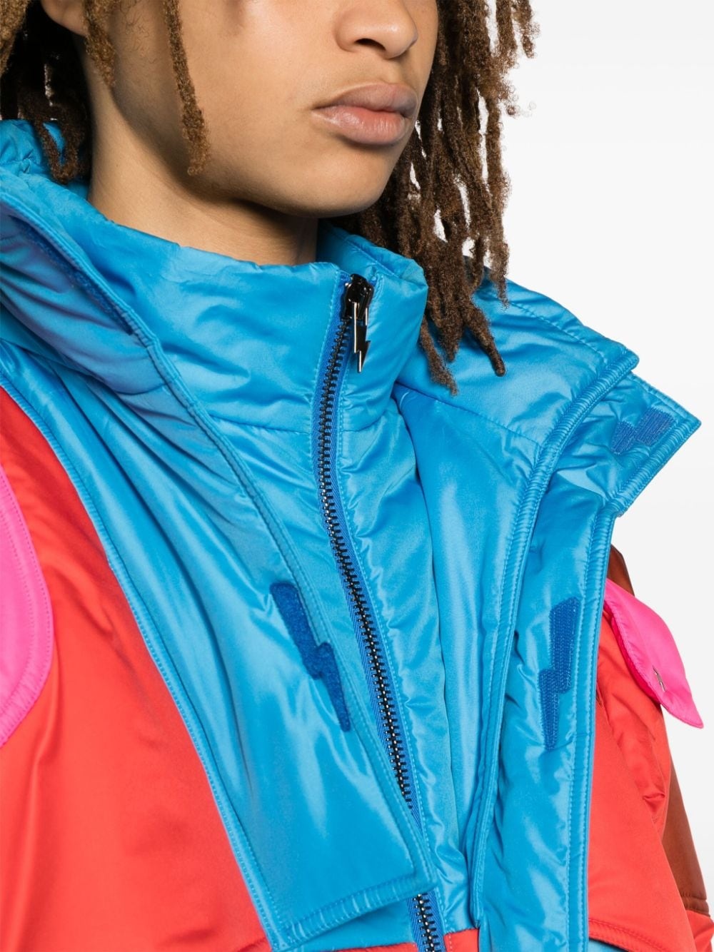 colour-block puffer jacket - 5