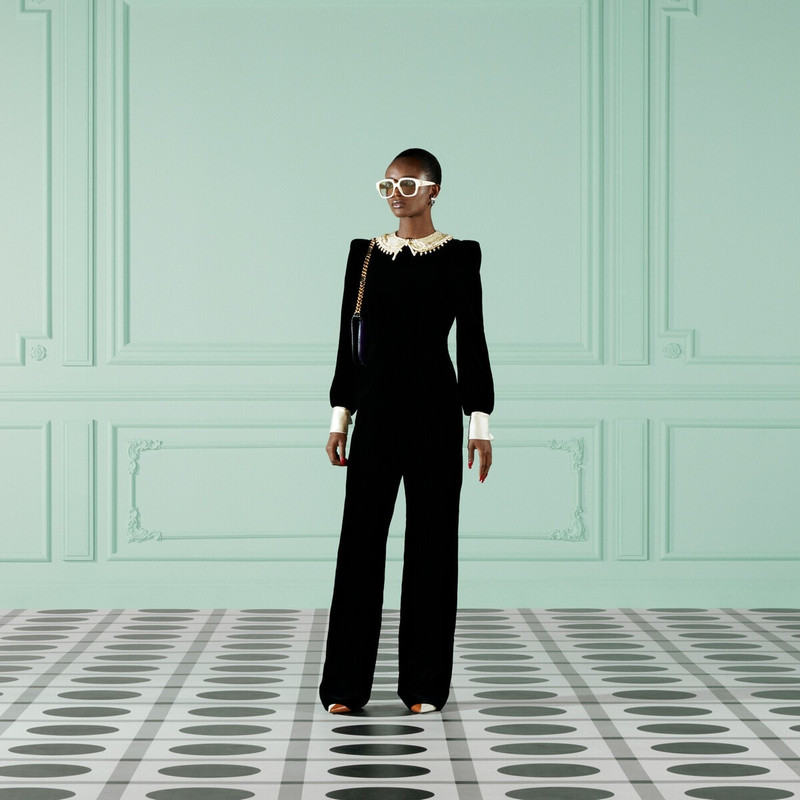 GUCCI Silk viscose jumpsuit with resin pearls outlook