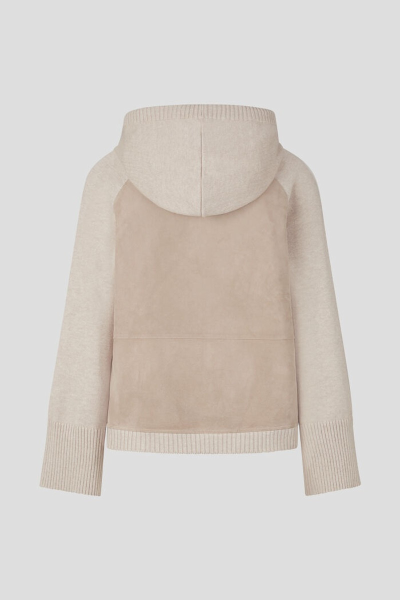 BOGNER Ohana Leather knit pullover in Beige outlook