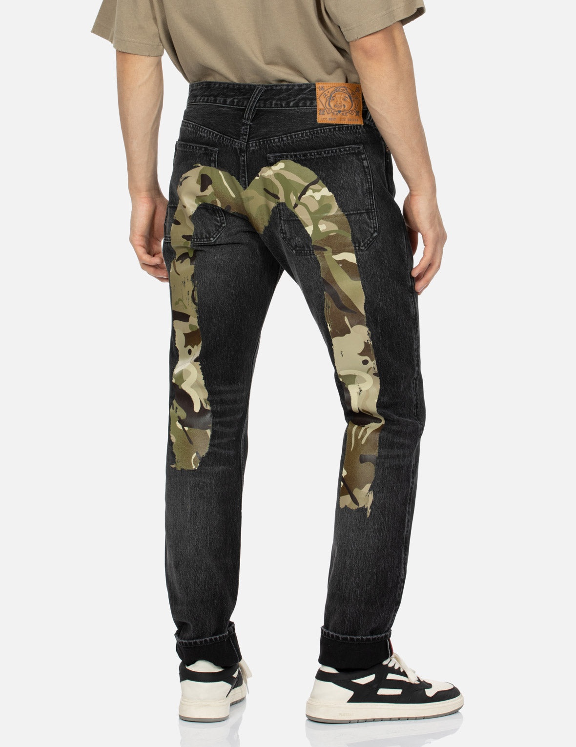 Camouflage Brushstroke Daicock Print Distressed Carrot Fit Jeans #2017 - 7