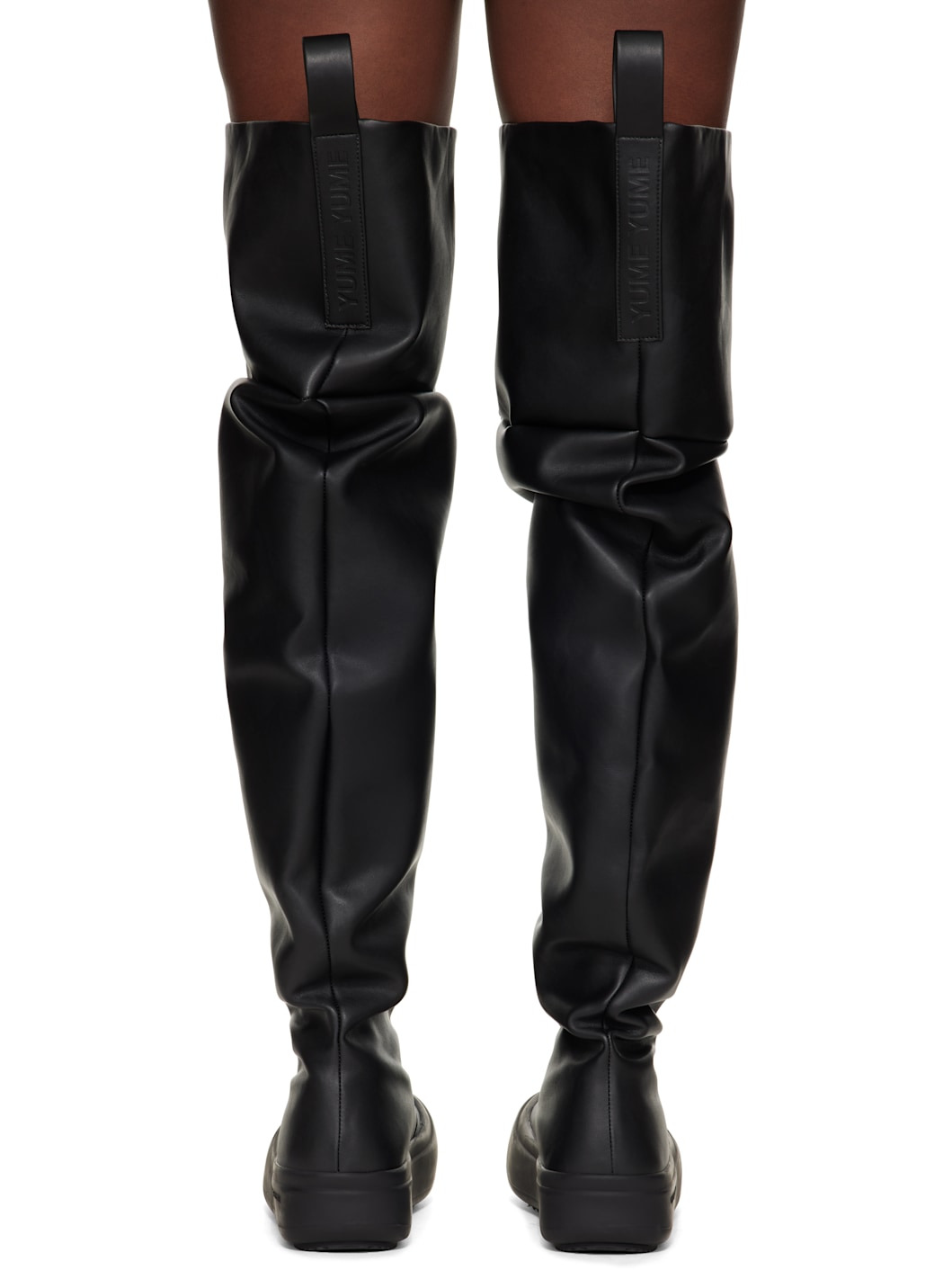 Black Thigh High Fisherman Boots - 2