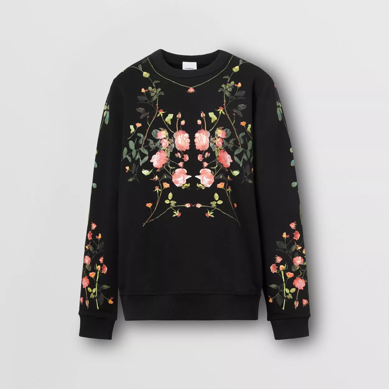 Rose Print Cotton Oversized Sweatshirt - 1