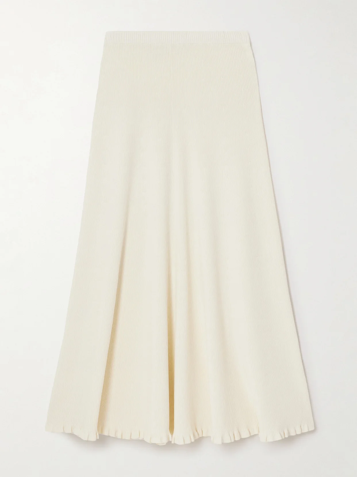 Stina Striped Knitted Midi Skirt - 1