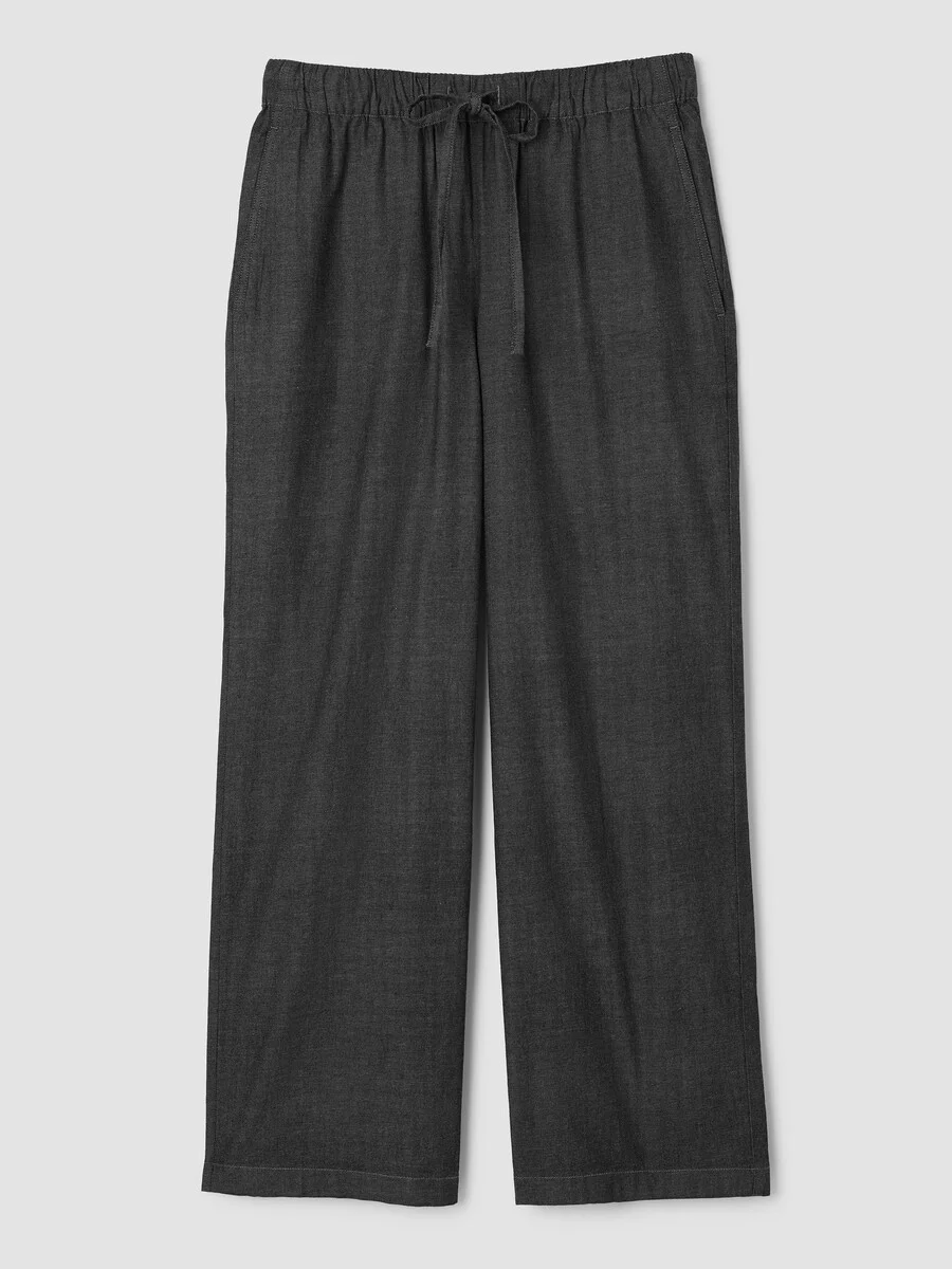 Airy Organic Cotton Twill Full-Length Straight Pant - 1