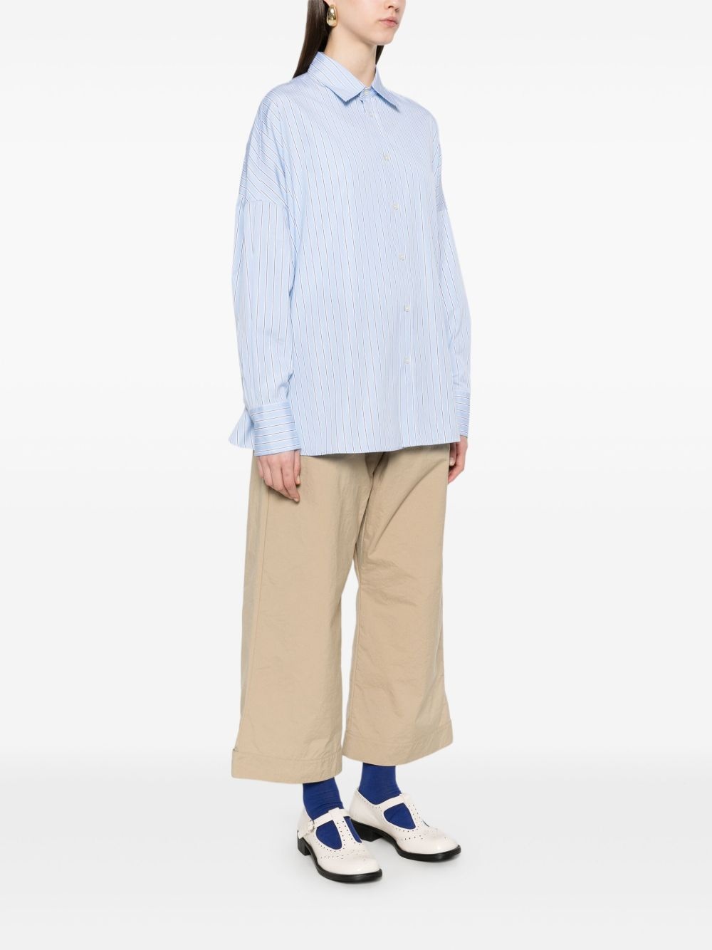 striped poplin shirt - 3