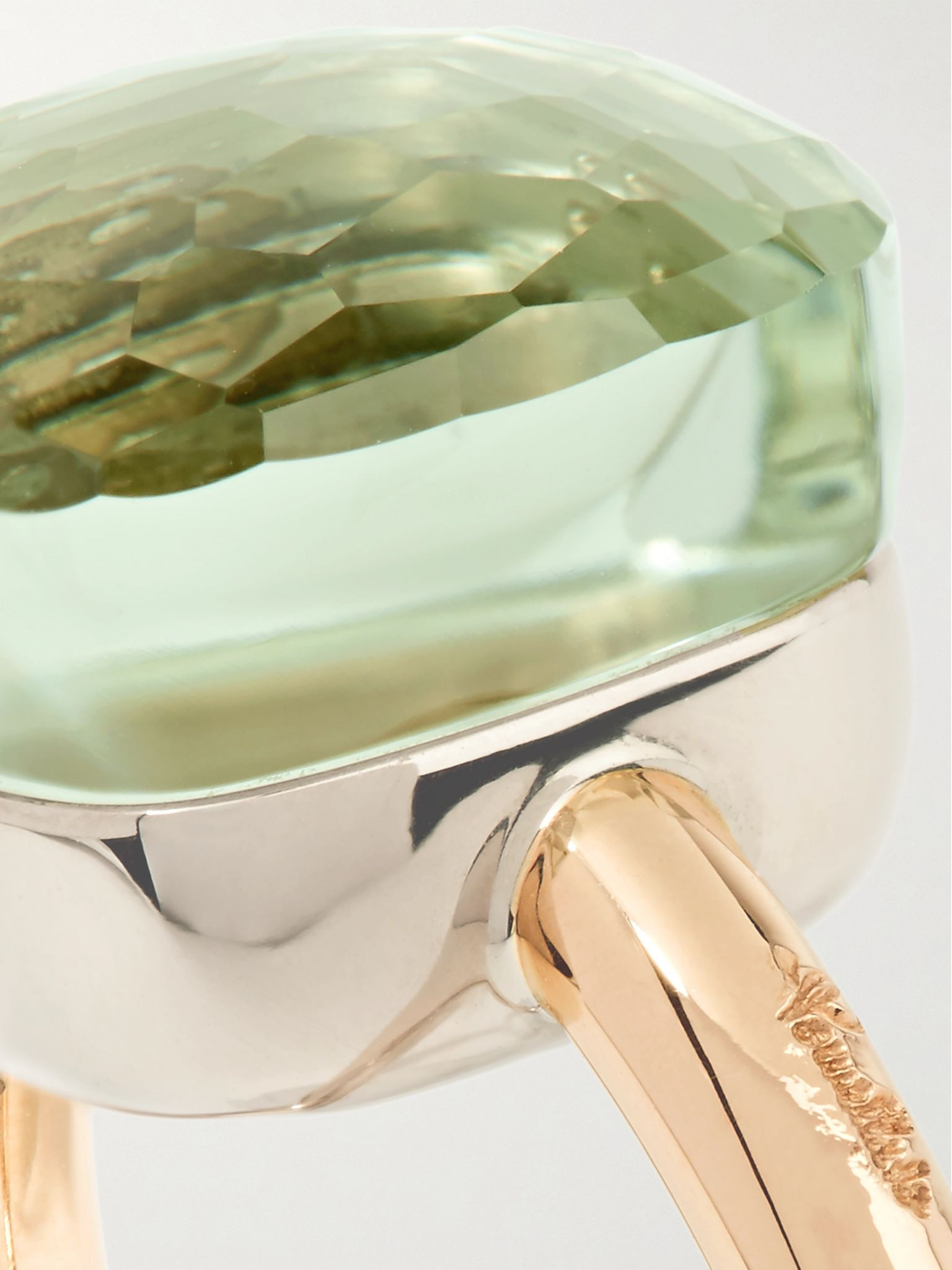 Nudo Maxi 18-karat rose gold prasiolite ring Light green - 4