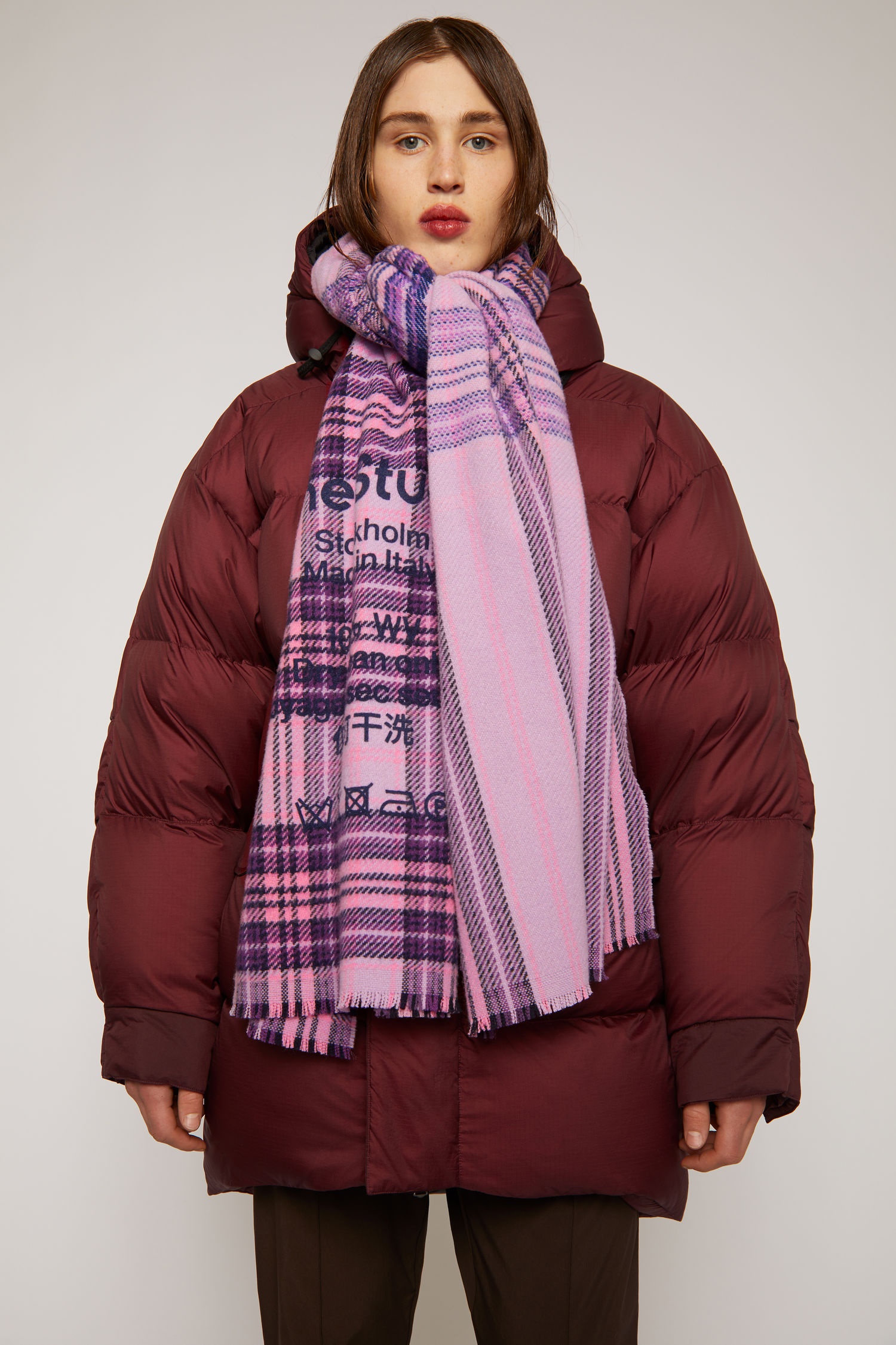 Checked logo scarf lilac/purple - 3